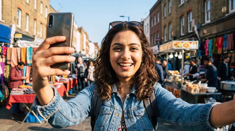 A frame from an IRL livestream on a busy street