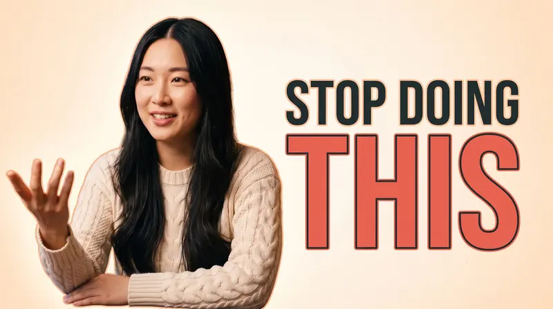 The finished thumbnail: the creator cut out on the left, "STOP DOING THIS" on the right